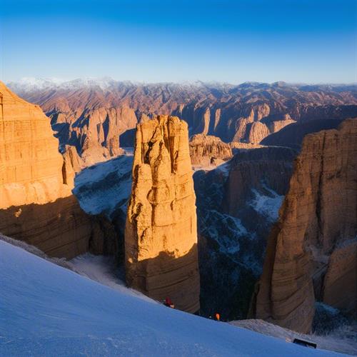 冬日甘肃黄河石林地质公园：欣赏美景石林，尽享滑雪之乐
