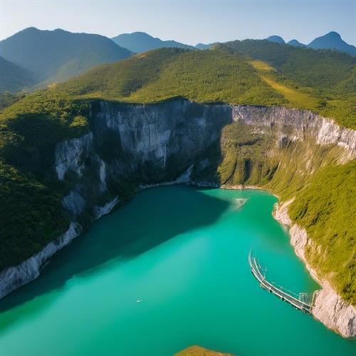 柳州这座城市里的废弃矿坑，现在已经摇身一变成了小众景点，湖水碧绿如翡翠，波光粼粼，十分美丽，只是鲜为人知。